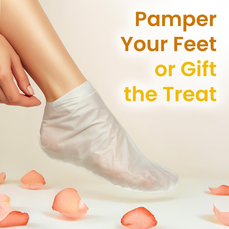 BLOOMORA Hydrating Foot Mask for Dry Cracked Feet  Restoring & Hydrating Socks with Shea Butter  Jojoba Oil & Vitamin E  Feet Mask For Women & Men Foot Care (6 Pairs) - Image 4